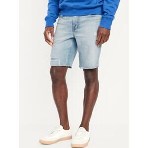 Old Navy Light Wash Destructed Slim Fit Jean Shorts Mens 38 High Rise Distressed